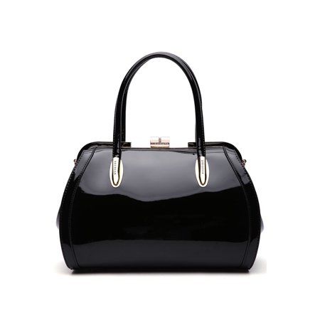 MKF - MKF Collection Marlene Patent Satchel Handbag by Mia K. - Walmart.com - Walmart.com Satchel Handbag, Essential Bag, Handbags Online, Black Purses, Satchel Handbags, Satchel Bag, Black Handbags, Kate Spade Top Handle Bag, Shoulder Handbags