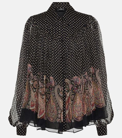 Find Etro Paisley Silk Blouse on Editorialist. Material: 100% silk. Care instructions: dry clean. Made in Italy. Interlining: 100% polyester. Closure: buttoned front. Buttoned cuffs. Etro Paisley, Fashion Hacks Clothes, Urban Chic, Bridal Couture, Silk Blouse, Pure Silk, Color Design, Paisley, Tunic Tops