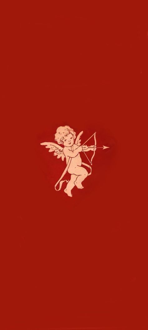 #angel #red #wallpaper Cupid Phone Wallpaper, Dark Red Coquette Wallpaper, Aesthetic Red Wallpaper Vintage, Beige And Red Wallpaper, Red Angel Aesthetic, Cherry Red Wallpaper Aesthetic, Red Bow Wallpaper, Red And Beige Aesthetic Wallpaper, Red Themed Wallpaper