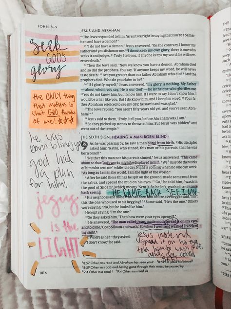 John 9 Bible Journaling, John Bible Notes, She Reads Truth Bible Journaling, Godly Motivation, John 9, John Bible, Mark Bible, Scripture Notes, She Reads Truth Bible