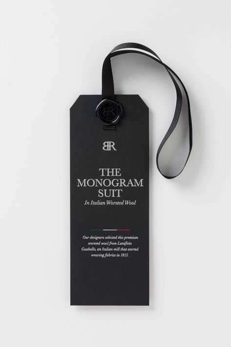 Monogram hangtag Desain Merek, Custom Hang Tags, Clothing Labels Design, Hang Tags Clothing, Hang Tag Design, Clothing Packaging, Collateral Design, Tag Print, Luxury Packaging