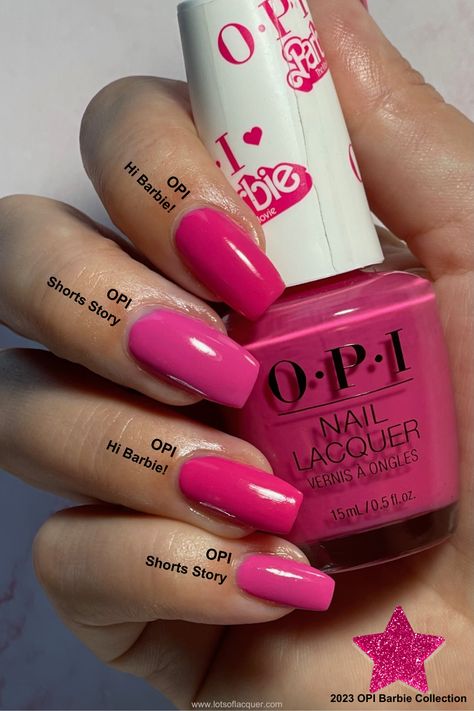 Barbie Pink Nail Polish Colors, Opi Barbie Pink, Opi Hot Pink Nail Polish, Opi Hot Pink, Barbie Pink Nail Polish, Opi 2023, Opi Pink Nail Polish, Pink Nail Polish Colors, Pink Nails Opi