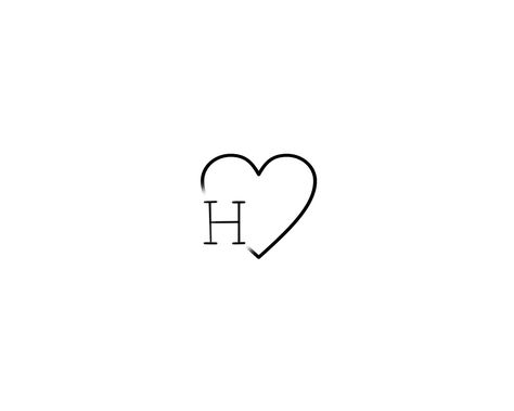 Forever 23 Tattoo, Initial H Tattoo Ideas, Letter H With Heart, H Heart Tattoo, Letter H Tattoo Design, Cursive H Tattoo, H Letter Tattoo, H Tattoo Letter, T Tattoo Initial