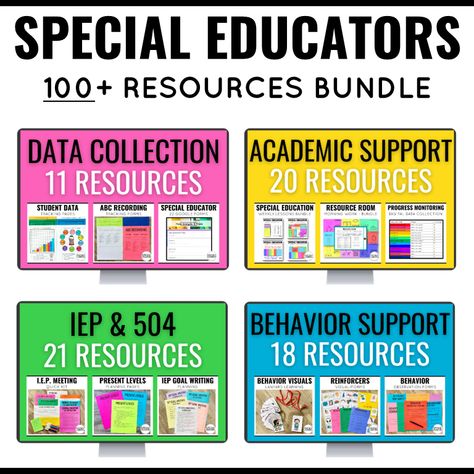 Special education paperwork is a huge burden that takes time away from teaching. Get organized with simple systems from Special Educators Resource Room - an one-stop resource for busy teachers! Positive Behavior Chart, Iep Meeting Checklist, Iep Organization, Student Data Tracking, Special Education Lesson Plans, Sped Classroom, Token Board, Iep Meetings, Inclusion Classroom