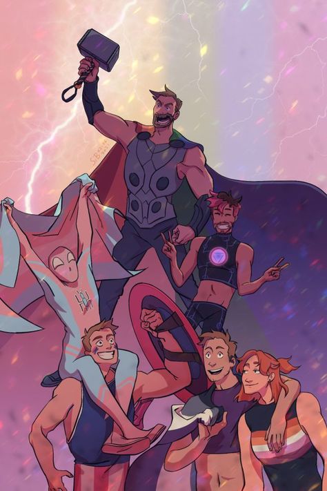 The Avengers Fanart, Marvel Pride, Avengers Fanart, Xman Marvel, Superfamily Avengers, Marvel Headcanon, Thor Odinson, Marvel Quotes, Avengers Comics