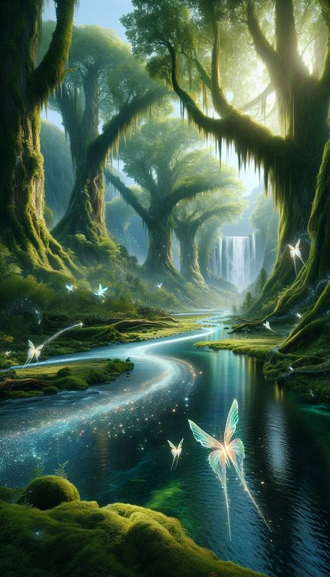 #nature #fantasy #magical Nature Kingdom Fantasy Art, Magic Realm Fantasy Art, Magic Fantasy World, Magical Plants Fantasy Art, Magical Forest Fantasy Art, Fantasy Landscape Aesthetic, Fantasy Background Magic, Fantasy Nature Wallpaper, Fantasy Land Art