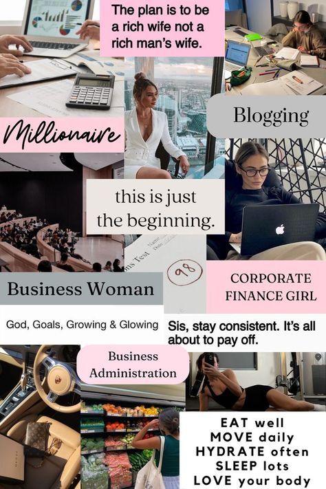 Business Career Aesthetic Vision Board For all my prospective business ladies! Career Aesthetic Vision Board, Business Career Aesthetic, Daglig Motivation, Creative Vision Boards, Vision Board Success, Career Aesthetic, Vision Goals, Tenk Positivt, Aesthetic Vision Board