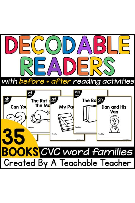 Beginning Middle End Anchor Chart Kindergarten, Beginning Readers Activities, Kindergarten Decodable Readers, Free Printable Decodable Books, Cvc Decodable Readers Free, Decodable Readers Free, Decodable Readers First Grade, Free Decodable Readers, Decodable Readers Kindergarten