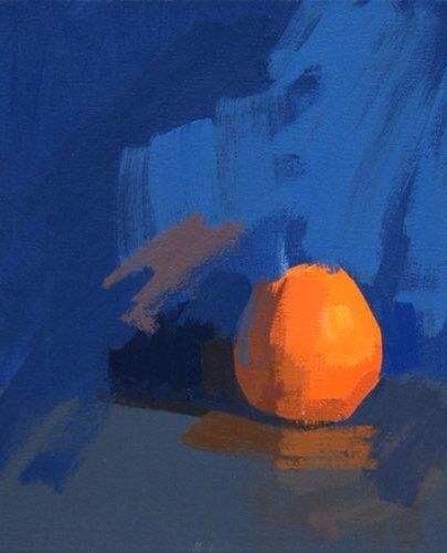 Painting Orange, Contrasting Colours, Life Paintings, Fruit Painting, Colour Inspiration, 수채화 그림, Daily Painting, Painting Still Life, Still Life Art