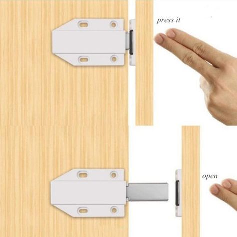 Cabinet  Push Door  Cupboard Push Latch Release Door Kitchen Drawer Closer Push  | eBay Cabinet Catches, Cabinet Latch, Door Closer, Magnetic Door, Door Catches, Open Cabinets, Kitchen Cabinet Door, Kitchen Wardrobe, Cupboard Drawers