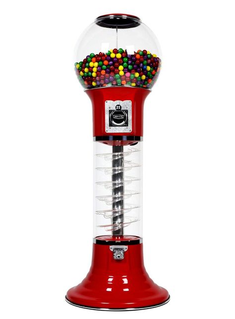 Gumball Machine for Kids RED Vending Machine 4'10" $0.25 Tall Spiral Candy Machine with Dispenser for Gumballs Bubble Gums Bouncy Balls Capsules Bubble Gum Machine, Old Candy, Freebies By Mail, Girls Party Favors, Store Design Boutique, Kids Bubbles, Bouncy Balls, Diy Clothes And Shoes, Candy Dispenser