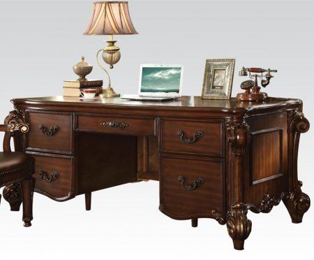 Acme Furniture 92125 Vendome Office Desk *** Learn more by visiting the image link.Note:It is affiliate link to Amazon. Executive Desk Home Office, Chairs With Wheels, Productive Workspace, Victorian Desk, Home Office Modern, Double Pedestal Dining Table, Executive Home Office, Classic Desk, Brown Mirror