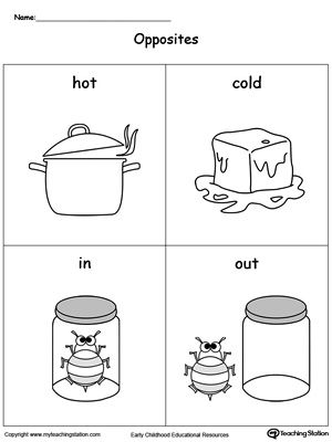 **FREE** Opposites Flashcards: Hot Cold In Out Worksheet.Use these flashcards to introduce opposites to your preschooler and improve their vocabulary. Opposites Flashcards, Opposites Preschool, Opposites Worksheet, Free Preschool Worksheets, Printable Preschool Worksheets, Kindergarten Worksheets Printable, English Worksheets For Kids, Printable Flash Cards, School Worksheets