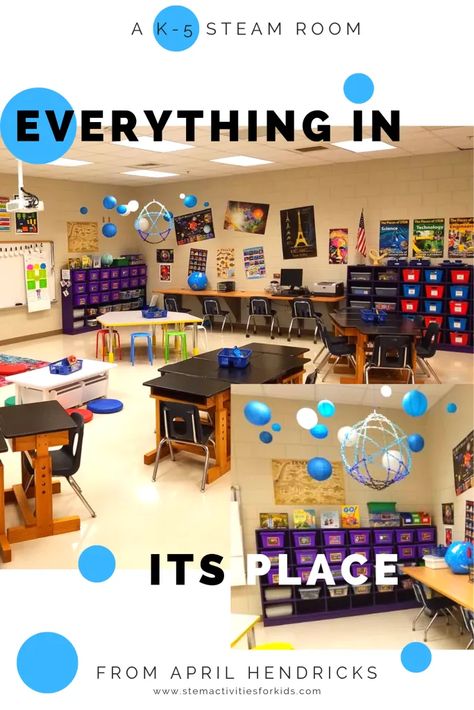 Amazing STEM Classrooms that Inspire - STEM Activities for Kids Maker Space Classroom Design, Stem Classroom Setup, Stem Lab Design, Lab Organization, Stem Classroom Decor, Steam School, Dance Activities, Steam Teacher, Steam Classroom