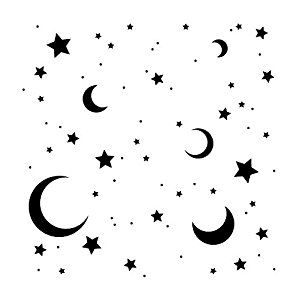 Moon Decorations, Dreamy Night Sky, Night Sky Pattern, Stars Stencil, Dreamy Night, Sky Pattern, Moon Dreamcatcher, Pattern Stencil, Night Stars