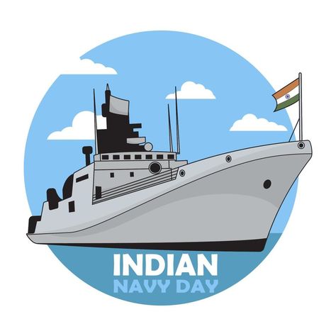 Indian navy day poster, banner. Indian national celebration Indian Navy Drawing, Navy Day Poster, Indian Navy Day, Navy Day, Outline Images, Navy Cap, Indian Navy, Book Instagram, Poster Banner