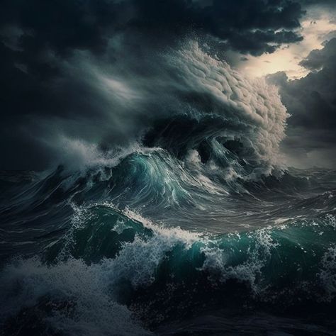 Ocean Storm Photography, Ocean Storm Aesthetic, Sea Storm Aesthetic, Storm Over Ocean, Wattpad Background, Ocean Storm, Ocean Waves Painting, Sea Storm, Ocean Landscape