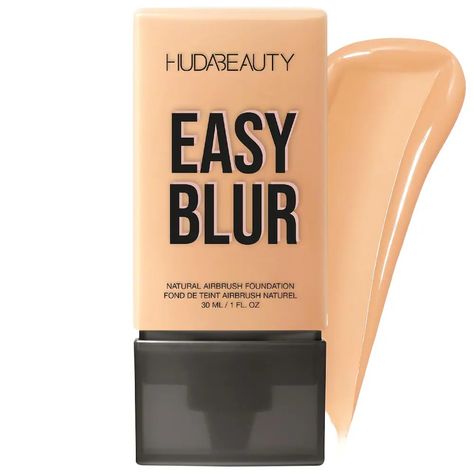 Easy Blur Natural Airbrush Foundation with Niacinamide - HUDA BEAUTY | Sephora Airbrush Foundation, Lightweight Foundation, Sephora Beauty, Too Faced Foundation, Celebrity Makeup Artist, No Foundation Makeup, Skincare Ingredients, Makeup Foundation, Skin Care Tools