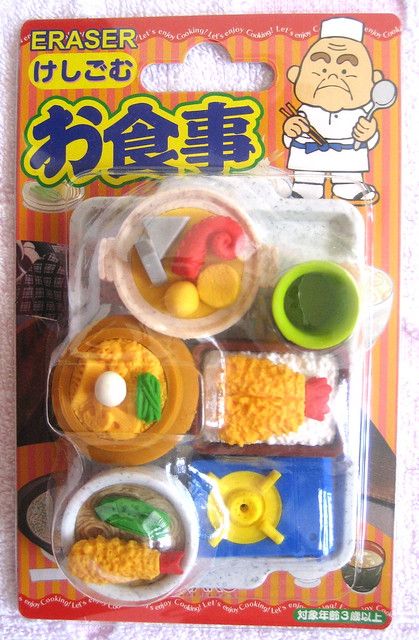 Japanese Food Dishes, Aqua X Akane, Food Erasers, Eraser Collection, Xmas Gifts For Kids, School Material, Toys Ideas, Green Toys, Manhattan Toy