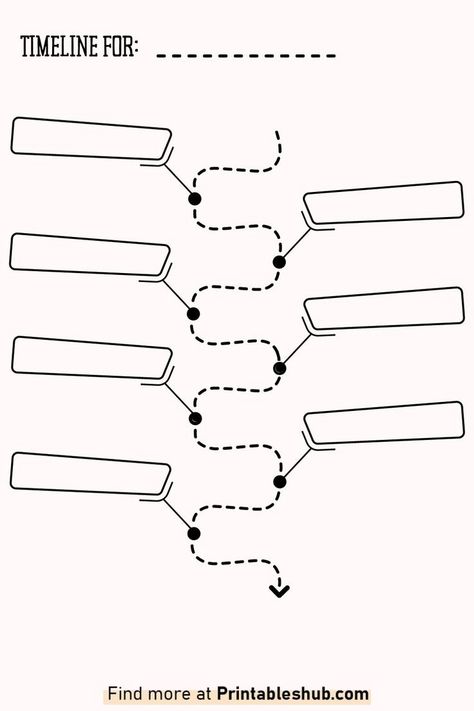 Free Printable Blank Timeline Template PDF Timeline Template Free Printable, Project Tracking, Winter Bulletin Boards, Timeline Template, Timeline Design, List Template, Templates Printable Free, Historical Events, Journal Printables