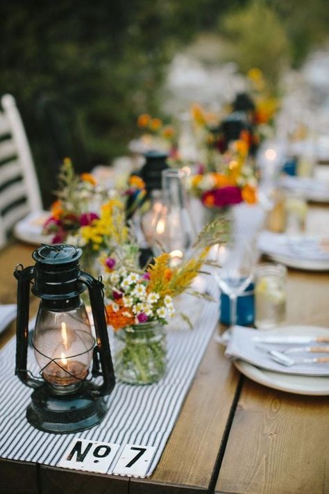 Campground Wedding, Mason Jar Drinks, Summer Table Settings, Summer Camp Wedding, Wedding Tablescape, Long Lake, Camping Style, Camp Wedding, Summer Tables