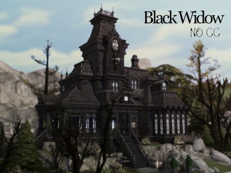 Victorian Sims 4, Sims 4 Victorian House, Sims 4 Lots, Victorian Gothic House, Gothic Victorian House, Vampire Mansion, Vampire House, Goth Houses, Sims 4 House Building