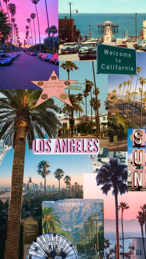 California Collage, Usa Culture, Los Angeles Wallpaper, California Wallpaper, Los Angeles Aesthetic, Photo Frame Wallpaper, Vision Board Wallpaper, Los Angeles Travel, City Of Angels