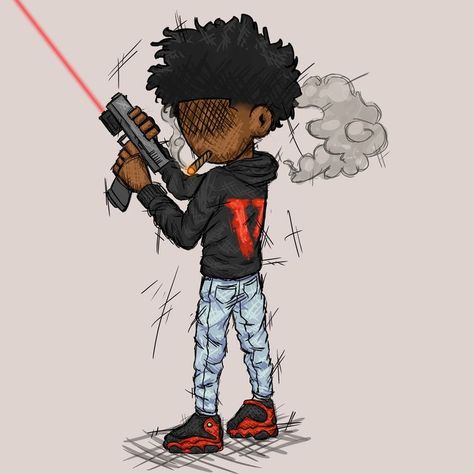 Croquis, Bape Cartoon, Curly Hair Cartoon, Gangster Drawings, Cool Cartoon Drawings, Trap Art, Arte Do Hip Hop, Album Artwork Cover Art, Cartoon Art Drawing