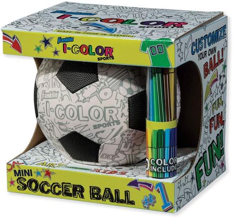 Franklin Sports Franklin& Sports I-Color Mini Soccer Ball in Black/White Mini Soccer, Football Or Soccer, Mini Footballs, Soccer Gifts, Washable Markers, Youth Soccer, Kids Soccer, Sports Balls, Coloring Markers