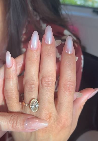 Aura Natural Nails, Natural Aura Nails, Glazed Aura Nails, Narnia Nails, Pastel Aura Nails, Nude Aura Nails, White Aura Nails, Aura Chrome Nails, Priscilla Nails