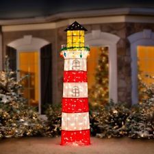 6' Pre-lit Lighthouse Tinsel Christmas Decoration Outdoor Christmas Yard Decor Christmas Lighthouse, Tropical Christmas Decorations, Christmas Decoration Outdoor, Lighthouse Christmas, Nordic Christmas Decorations, Christmas Yard Decor, Beach Christmas Decorations, Lighthouse Decor, Tinsel Christmas