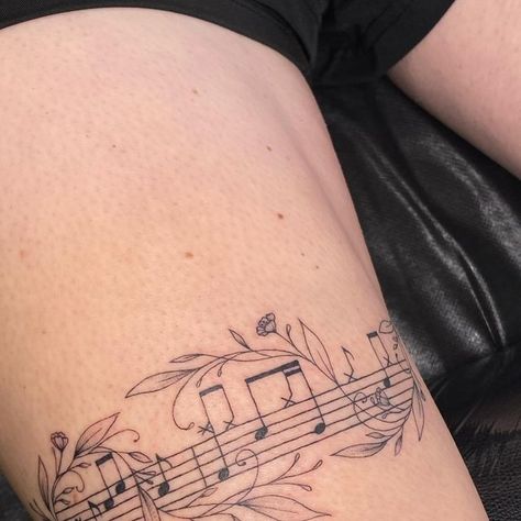 Webb Tattoos, Music Sheet Tattoo, Music Staff Tattoo, Sheet Music Tattoo, Alex Webb, Song Tattoos, Nature Music, Music Tattoo, Music Tattoos