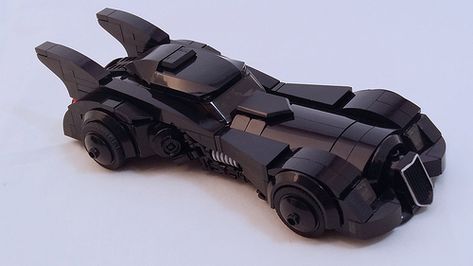 Nostalgic Tim Burton-era Batmobile | The Brothers Brick Lego Batmobile Moc, Lego Batcave, Batman Ideas, Lego Batmobile, City Inspiration, Lego Knights, Building Inspiration, Batman Batmobile, Lego Micro