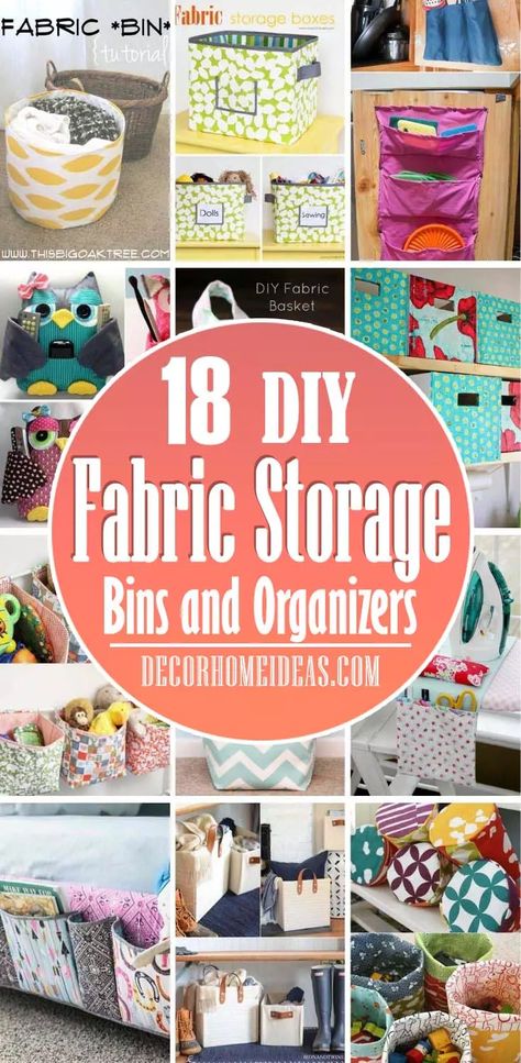 Diy Storage Bins Fabric, Felt Storage Basket Diy, Creative Clothing Storage Bins, Fabric Storage Bins Diy, Make Your Own Storage Bins, Fabric Containers Diy, Storage Ideas For Fabric, Tool Storage Bag, Hanging Storage Bags Diy