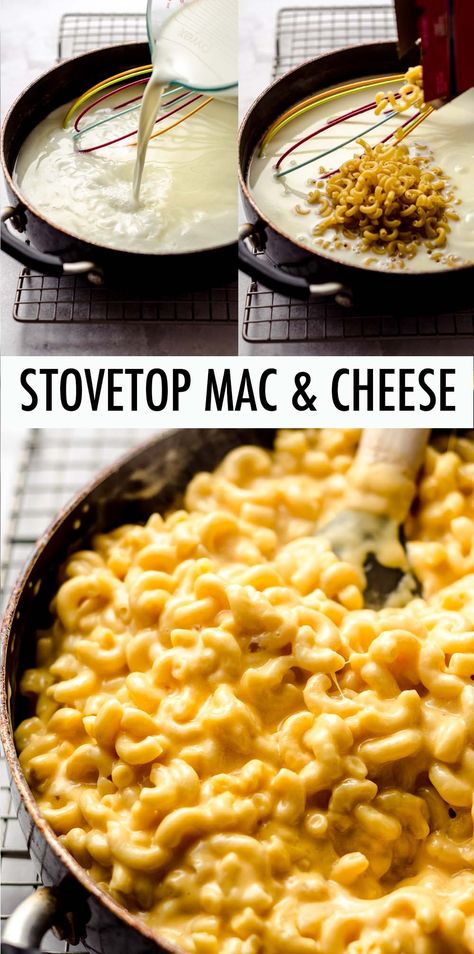 This easy mac and cheese recipe is made completely on the stovetop and without any odd ingredients. Have your side dish or main course on the table in under 30 minutes! via @frshaprilflours Thick And Creamy Mac And Cheese, Homemade Stovetop Mac And Cheese, Homemade Mac And Cheese Recipe Stovetop, Easy Mac And Cheese Recipe Stovetop, Homade Mac And Cheese, Macaroni And Cheese Stovetop, Mac Abd Cheese, Mac And Cheese Recipe Stovetop, Grown Up Mac And Cheese