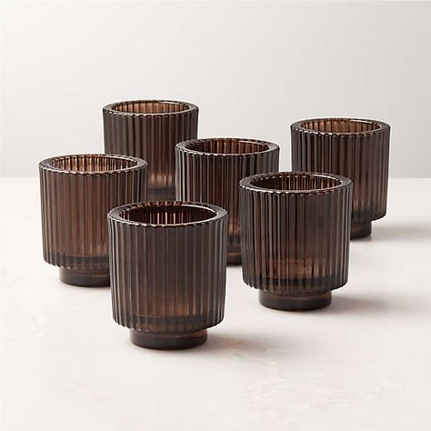 Unique Candle Holders: Taper, Pillar and Tea Light | CB2 August Vibes, Lotus Flower Candle Holder, Wood Pillar Candle Holders, Brown Tea, Black Taper Candles, Glass Tealight Candle Holders, Tea Light Candle Holders, Unique Candle Holders, Modern Candle Holders