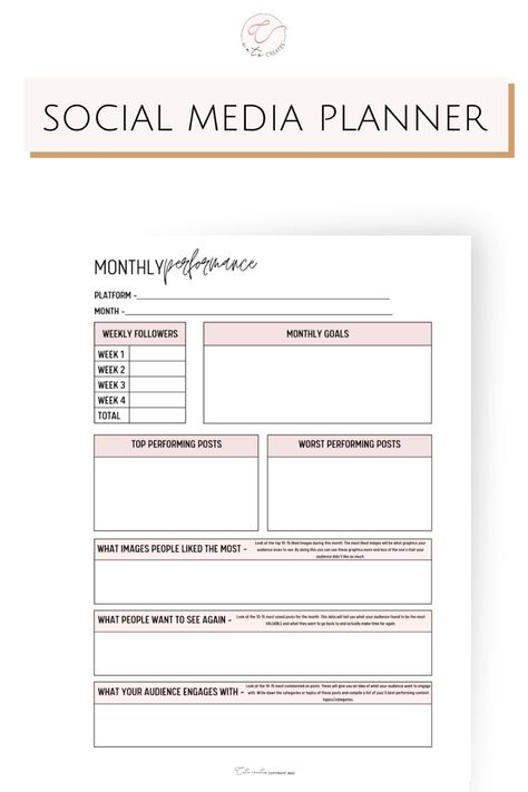 Social Media Planner Business Planner Bloggin Social Media Planner Template, Blogging Planner, Planner Youtube, Social Media Content Planner, Instagram Planner, Marketing Planner, Planner Business, Small Business Planner, Social Media Planning