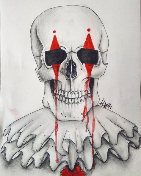 #art #artwork #drawing #graphic #blackandwhitedrawing #skull #clown #evil #evilclown Clown Skull Drawing, Skull Clown, Clown Skull, Dark Carnival, Evil Clown, Drawing Graphic, Evil Clowns, Tattoo Style Drawings, Skull Drawing