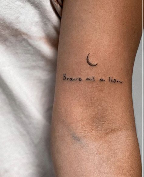 Tattoos For Two, Fearless Tattoo, S Handwriting, Be Brave Tattoo, Believe Tattoos, Finger Tattoo For Women, Minimal Tattoo Design, Self Love Tattoo, Leo Tattoos