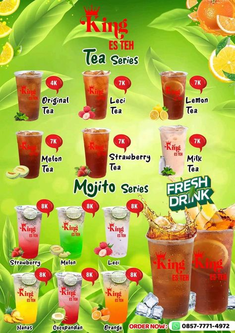 Menu Landscape, Resep Mojito, Es Mojito, Ice Lemon Tea, Pop Ice, Template Food, Banner Design Inspiration, Lemon Tea, Food Court