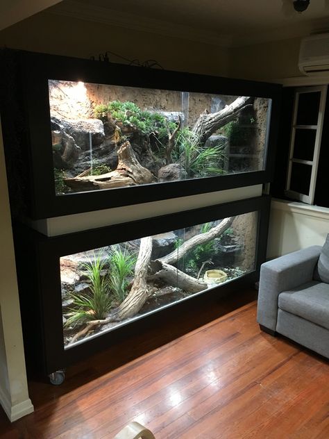 In office #beardeddragonideas Diy Reptile Enclosure Furniture, Diy Reptile Enclosure, Turtles Pet, Snake Cages, Terrariums Diy, Turtle Dock, Diy Reptile, Turtle Terrarium, Snake Terrarium