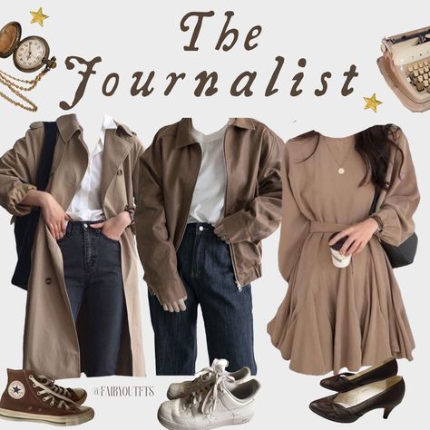 Journalism Major Aesthetic Outfit, Fashion Journalist Outfits, English Student Outfit, Journalist Outfits Women, Investigative Journalist Outfit, Journalism Student Aesthetic Outfit, English Student Aesthetic Outfit, Journalism Student Outfit, Journalist Outfit Aesthetic