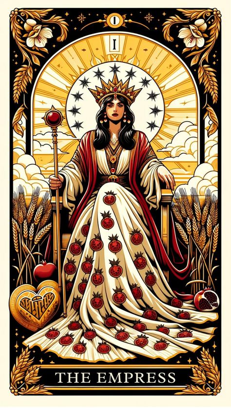 Discover the rich symbolism of 'The Empress' tarot card, an iconic representation of maternal influence, fertility, and abundance. This beautifully illustrated pin embodies the traditional artwork of early 20th-century tarot, inviting a sense of nature's bounty and the nurturing spirit. Perfect for tarot enthusiasts and collectors, this image serves as a daily reminder of personal growth and the potent energies of the Earth Mother archetype. Pin it to your board of mystical insights. #promotion The Empress Tarot Wallpaper, Tarot Aesthetic Wallpaper, Mother Archetype, Tarot Cards Aesthetic, Tarot Cards Art Illustration, The Empress Tarot, Empress Tarot Card, Free Tarot Cards, Tarot Card Readings