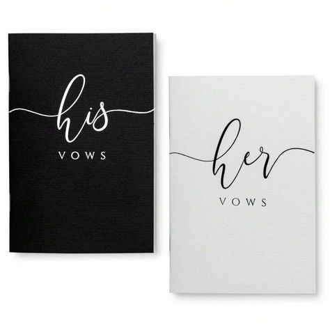 2PCS Wedding Vow Books, Vow Books His And Hers With Gold Foil Lettering, 28 Pages With Plenty Of Space To Write Your Vows, Perfect Wedding Essentials For Your Wedding Day | SHEIN USA His And Her Vows, Her Vows, Wedding Vow Books, Vow Books, Wedding Vow, Vow Book, Wedding Essentials, Wedding Vows, Gold Foil