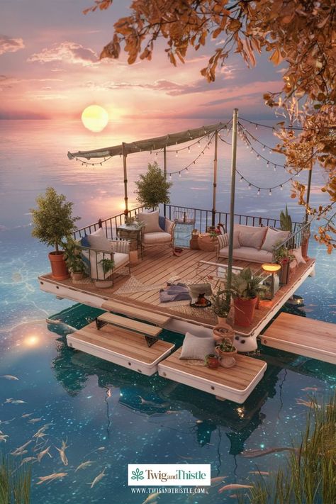 Discover stylish floating dock boat designs that blend functionality with aesthetics. Ideal for enhancing your waterfront property. #DockBoatDesign #WaterfrontLiving #DIYProjects #BoatInspiration #StylishDock Lake Docks Designs, Lake Dock, Floating Dock, Shed Roof, Floating House, Waterfront Property, Boat Dock, Pontoon Boat, Boat Design