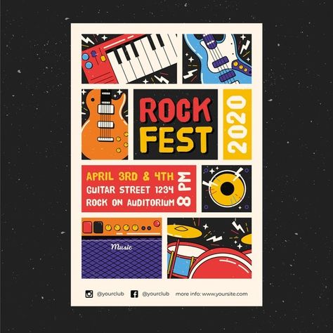 Music poster template | Free Vector #Freepik #freevector #poster #music #party #festival Music Poster Template, Electronic Music Poster, Graphic Design Posters Layout, Event Poster Template, Concert Poster Design, Poster Template Free, Wave Poster, Music Flyer, Music Festival Poster