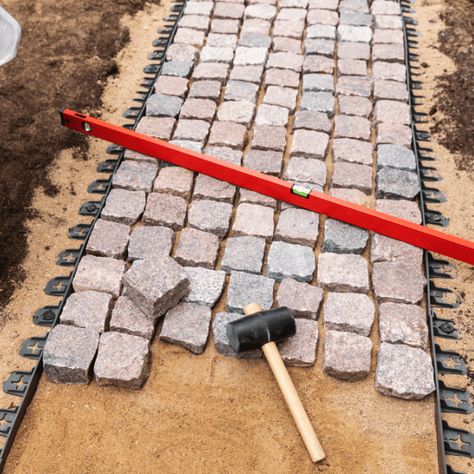 Granite Cobblestone, Craftsman Home Exterior, Pavers Design, Cobblestone Walkway, Cobblestone Pavers, Pathway Ideas, Wood Walkway, Pavers Backyard, Walkway Landscaping