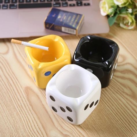 Just found this amazing item on AliExpress. Check it out! $3.12 | 1PC Creative Ceramic Cigarette Ashtray Dice Shaped  Ash Tray Desk Accessories for Home Office Weed Smoker Gift Ceramic Ashtray, Diy Air Dry Clay, Tanah Liat, Resin Clay, Ash Tray, Diy Pottery, Unique Ceramics, Ashtrays, Diy Clay