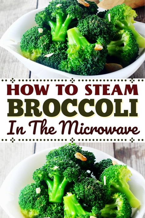 You can steam broccoli in the microwave by cooking it for 4-6 minutes. Learn more about this easy method! Broccoli On The Stove, Broccoli Microwave, How To Steam Broccoli, Steamed Broccoli Recipes, Steam Broccoli, Healthy Kid Friendly Meals, Vegetable Prep, Broccoli Recipe, Steamer Basket