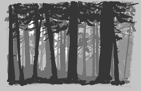 How to draw a Forest (video) How To Draw Wood, Woods Drawing, John Muir Laws, Forest Sketch, Value Painting, Forest Drawing, Tattoos Mandala, Forest Tattoos, Birds Nature